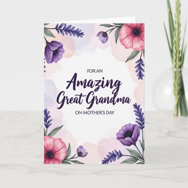 Tarjeta de agradecimiento Flor de Violeta Rayada (Anverso)