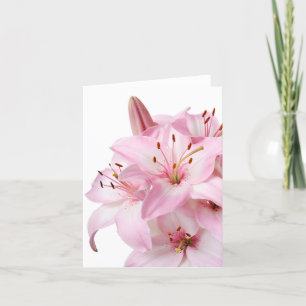 Tarjeta De Agradecimiento Flor floral lirio rosa notecard en blanco