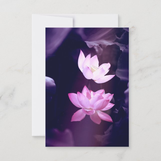 Tarjeta De Agradecimiento Flor Lotus en flor (Anverso)