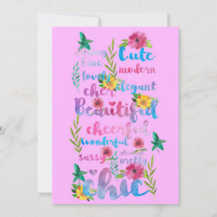 Tarjeta De Agradecimiento Flor Lover   Flor Cute Moderna Hermosa