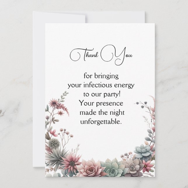 Tarjeta De Agradecimiento Flor minimalista (Anverso)