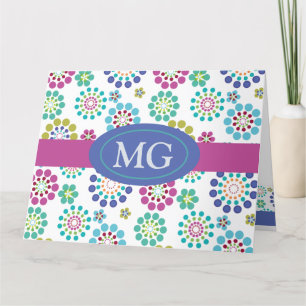 Tarjeta De Agradecimiento flor moderna color rosa turquesa turquesa