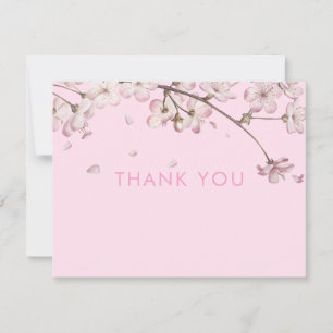Tarjeta De Agradecimiento Flor moderna delicada rosa floral