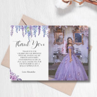 Flor morada dulce de dieciséis años con foto