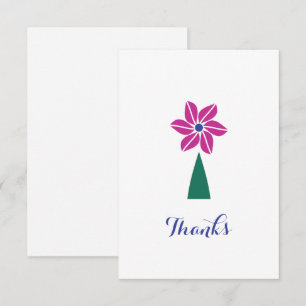 Tarjeta De Agradecimiento Flor Morada Personalizable Plana