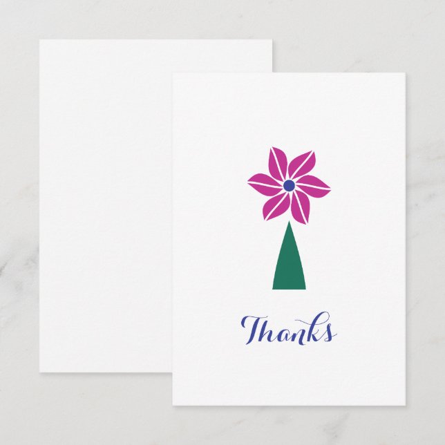 Tarjeta De Agradecimiento Flor Morada Personalizable Plana (Anverso / Reverso)
