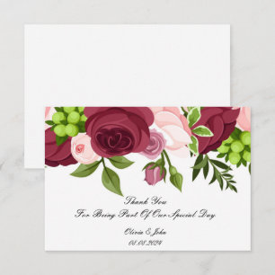 TARJETA DE AGRADECIMIENTO FLOR PRECIOSA FLORACIÓN DUCHA NUPCIAL