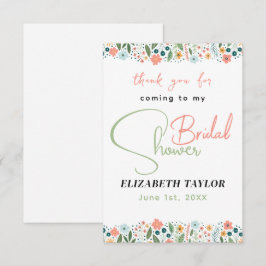 Tarjeta De Agradecimiento Flor retro suave ducha de novia