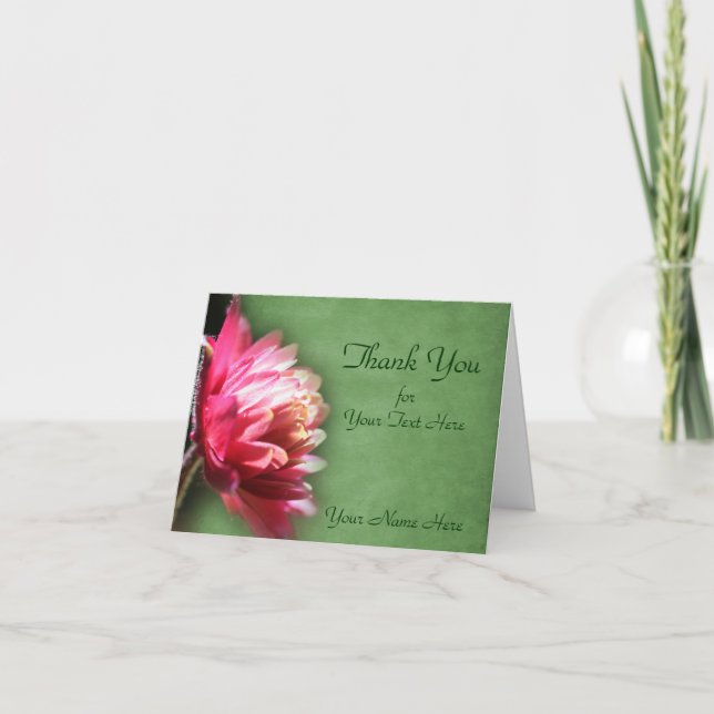 Tarjeta De Agradecimiento Flor Roja En La Naturaleza Del Sol Gracias (Anverso)
