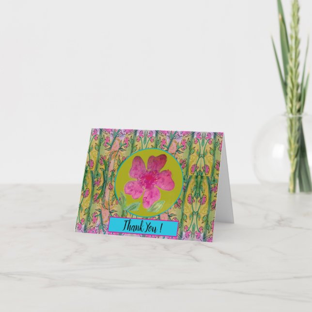 Tarjeta De Agradecimiento Flor rosa4 (Anverso)