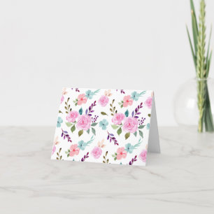 Tarjeta De Agradecimiento Flor rosa acuarela transparente