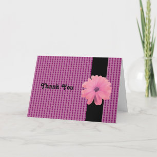 Tarjeta De Agradecimiento Flor Rosa Cinta Negra Gracias