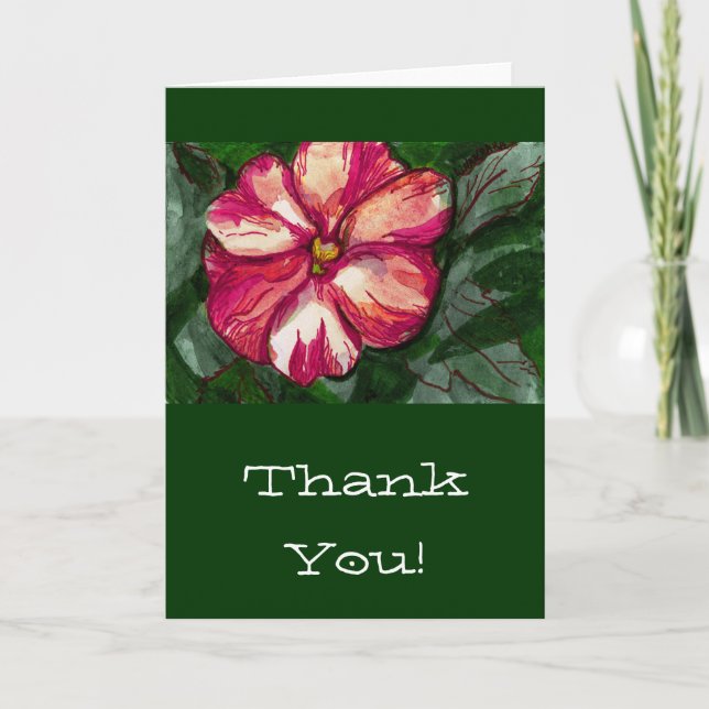 Tarjeta De Agradecimiento Flor rosa de Balsam (Anverso)
