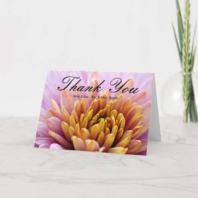 Tarjeta De Agradecimiento Flor rosa gracias (Anverso)