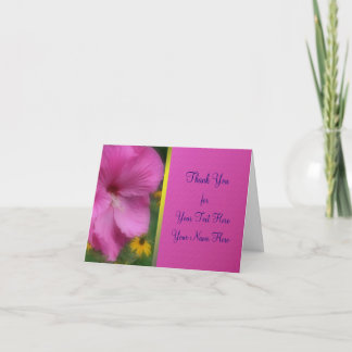 Tarjeta De Agradecimiento Flor Rosa Hibiscus Personalizada Gracias