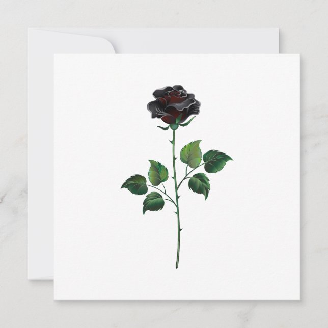 Tarjeta De Agradecimiento Flor rosa negra (Anverso)