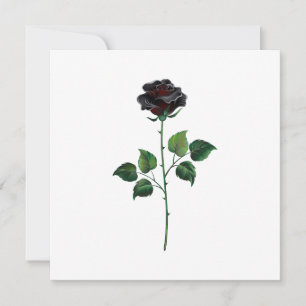Tarjeta De Agradecimiento Flor rosa negra
