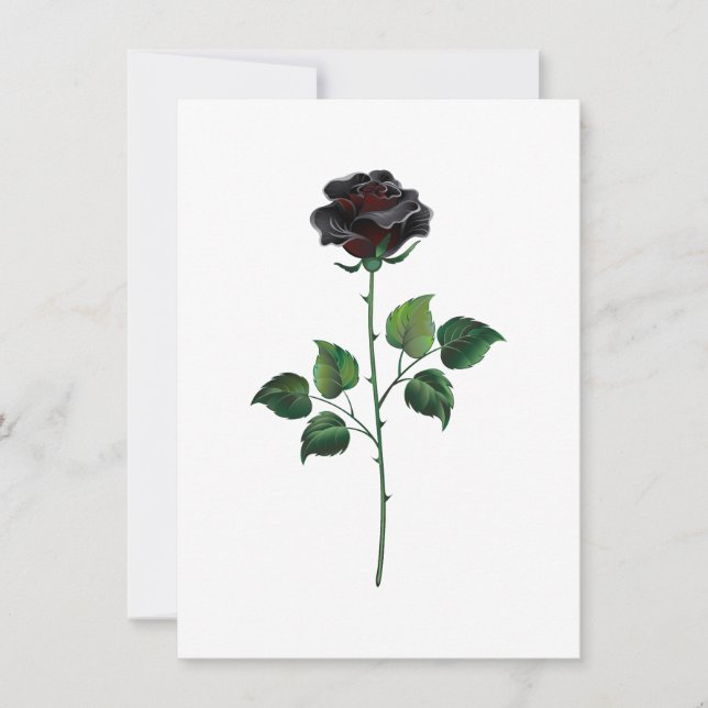 Tarjeta De Agradecimiento Flor rosa negra (Anverso)
