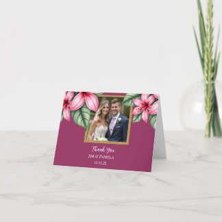 Tarjeta De Agradecimiento Flor rosa Rubor roja