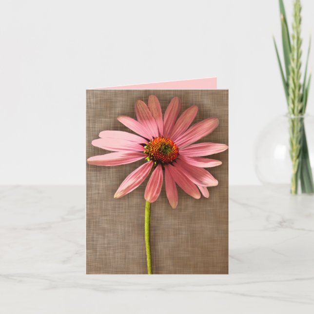 Tarjeta De Agradecimiento Flor rosa y marrón Echinacea purpurea (Anverso)