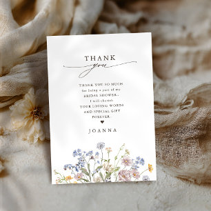 Tarjeta De Agradecimiento Flor salvaje de primavera colorida Meadow Bridal S