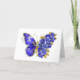 Tarjeta De Agradecimiento Flor Sapphire Mariposa