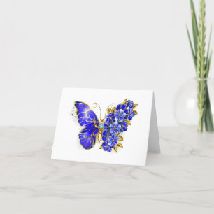 Tarjeta De Agradecimiento Flor Sapphire Mariposa