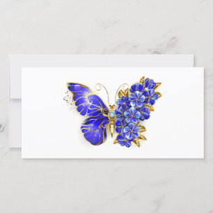 Tarjeta De Agradecimiento Flor Sapphire Mariposa