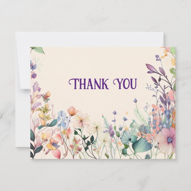 Tarjeta De Agradecimiento Flor silvestre  (Anverso)