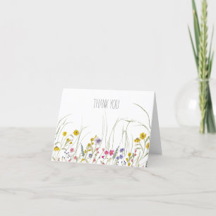 Tarjeta De Agradecimiento Flor silvestre acuarela Gracias tarjeta- interior
