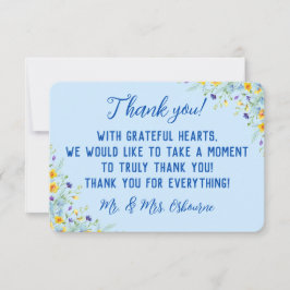 Tarjeta De Agradecimiento Flor silvestre azul floral hermoso