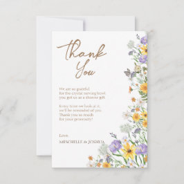 Tarjeta De Agradecimiento Flor silvestre colorida de primavera, flores de ja