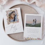 Tarjeta De Agradecimiento Flor silvestre colorida | Foto de Meadow Flat<br><div class="desc">Esta flor silvestre colorida | foto plana pradera, la tarjeta de agradecimiento es perfecta para tu simple y caprichosa boda de verano arcoiris boho. Los florales de color rosa, amarillo, naranja y dorado, brillantes y encantados, le dan a este producto el aspecto de un minimalista y elegante jardín de primavera...</div>