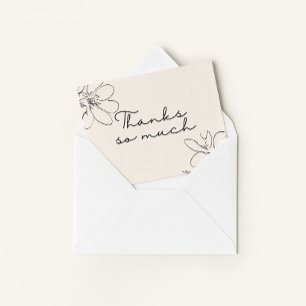 Tarjeta De Agradecimiento Flor silvestre dibujada a mano "Gracias Mucho" de