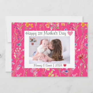 Tarjeta De Agradecimiento Flor silvestre elegante Foto del Día de la Madre