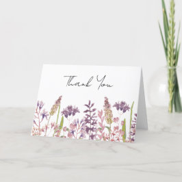 Tarjeta De Agradecimiento Flor silvestre en blanco