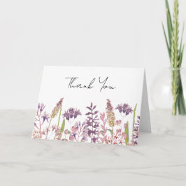 Tarjeta De Agradecimiento Flor silvestre en blanco