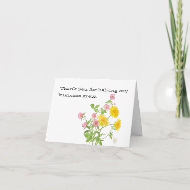 Tarjeta De Agradecimiento Flor silvestre floral (Anverso)