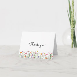 Tarjeta De Agradecimiento Flor silvestre floral neutra plegada Baby Shower