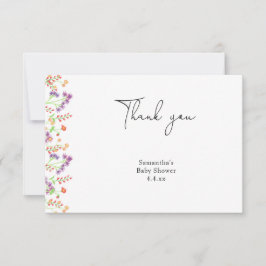 Tarjeta De Agradecimiento Flor silvestre gracias bebé ducha