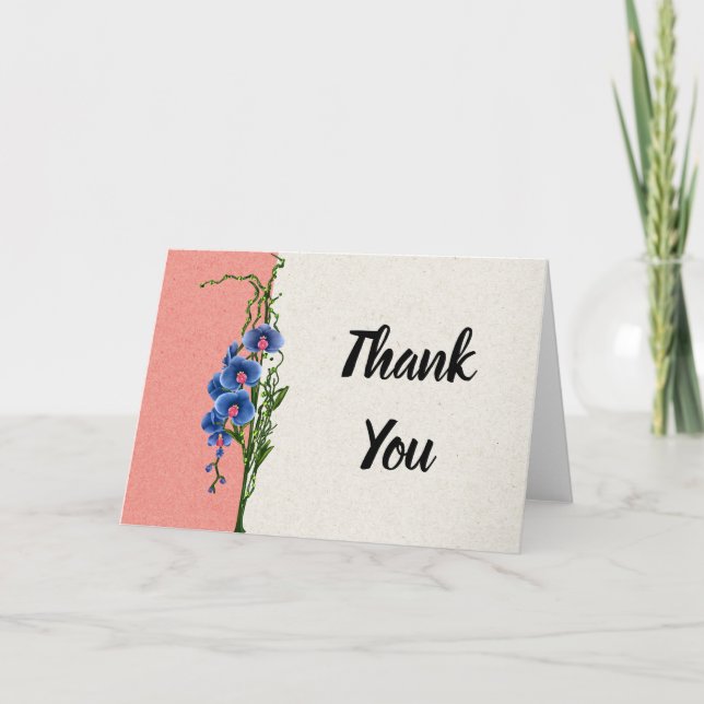 Tarjeta De Agradecimiento Flor silvestre gracias carta con olvídenme nocione (Anverso)