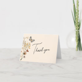 Tarjeta De Agradecimiento Flor silvestre mariposa