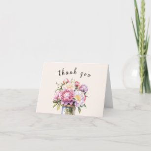 Tarjeta De Agradecimiento Flor silvestre Mason Jar Rustic Bridal Shower