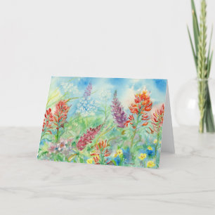 Tarjeta De Agradecimiento Flor silvestre Meadow Blank Notecard