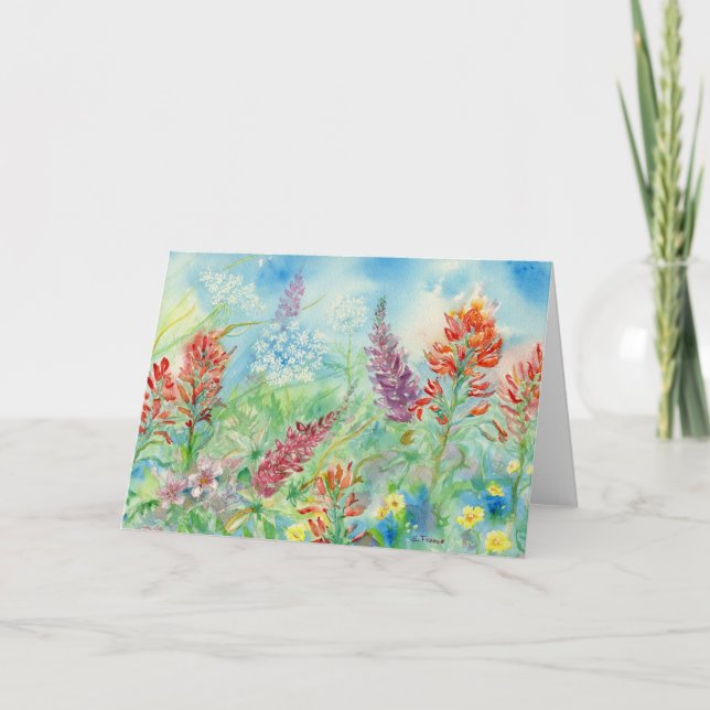Tarjeta De Agradecimiento Flor silvestre Meadow Blank Notecard (Anverso)