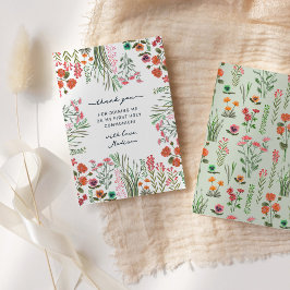 Tarjeta De Agradecimiento Flor silvestre primera comunión sagrada