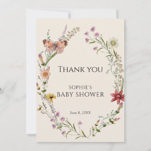 Tarjeta De Agradecimiento Flor Silvestre Quiere Un Baby Shower En Bloom