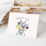 Tarjeta De Agradecimiento Flor silvestre rusa Mason Jar Bridal Shower<br><div class="desc">Tarjeta de agradecimiento a la flor silvestre rusa Mason Jar Bridal Shower</div>