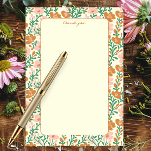 Tarjeta De Agradecimiento Flor silvestre Vines Personalizado floral elegante