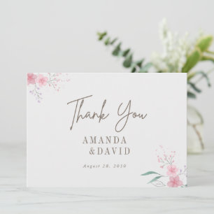 Tarjeta De Agradecimiento Flor simple elegante